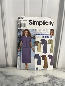 Simplicity 5975 ärmellose elegante Jacke Übergröße 26 W-32 W Muster ungeschnitten FF - Bild 1 von 3