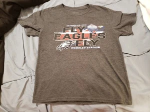 NFL Philadelphia Eagles London Game Short Sleeve Gray T-Shirt Youth Size Medium - Picture 1 of 4
