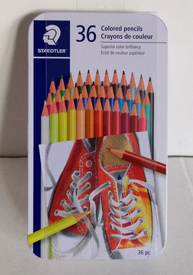 Coloured Pencils,Staedtler, 36 Colours,Tin Case,Vibrant,High Quality,School,Art. - Image 1 of 4