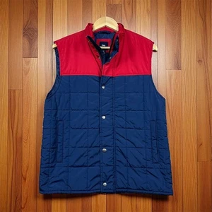 GAP Men's Quilted Puffer Vest Navy/Red Size S - Picture 1 of 16