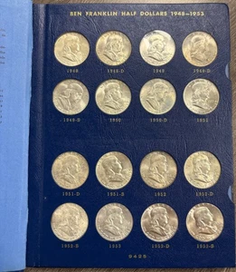 1948-1963 PDS UNCIRCULATED Franklin Half Dollar Collection, 35 Coins Total - Bild 1 von 9
