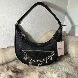 NWT Juicy Couture Top Notch Hobo Shoulder Bag - Liquorice Black - Picture 1 of 7
