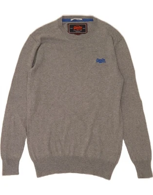 SUPERDRY Mens Crew Neck Jumper Sweater XL Grey Cotton DE24 - Image 1 of 3