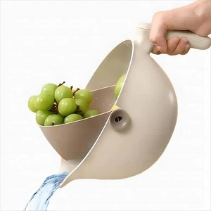 2 in 1 Kitchen Colander Rotating Washing Basket with Handle for Fruit Vegetab... - Picture 1 of 6