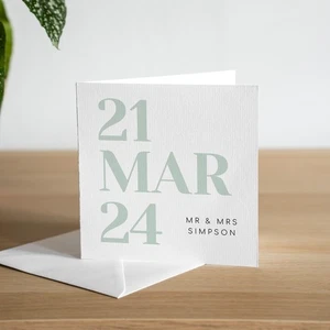 Personalised Modern Wedding Day Card Handmade Newly Wedded Couple Card For Them - Picture 1 of 4