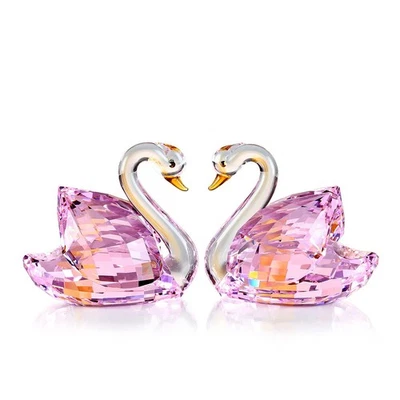 Cisne de Cristal Un Par Día de San Valentín Dulces Regalos Estatuilla Colección Adorno (... Foto 1 de 4