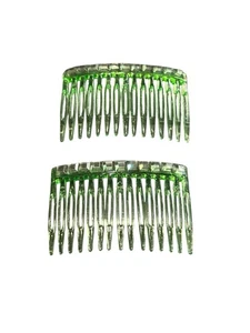 NUOVI accessori per capelli pettine in plastica stile set di 2 verde - Foto 1 di 2