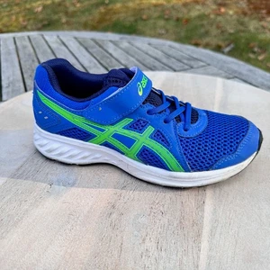 ASICS Kids Running Shoes Blue Green Sneakers Size 3 Youth Athletic Shoes - Picture 1 of 12