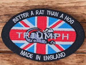 TRIUMPH RAT ENGLISCH VEREINIGTES KÖNIGREICH FLAGGE MOTORRAD BIKER MC BÜGELBILD MORAL PATCH - Bild 1 von 4