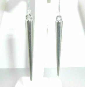 Nuevos Pendientes Colgantes Colgantes Largos Ligeros Peso Pico Pulido Tono Plateado 3" Largo - Imagen 1 de 3