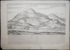 stampa antica Monte Cassino Abbazia San Benedetto 1705 De Fer veduta San Germano - Picture 1 of 7