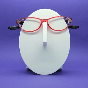 Reading Glasses Rounded Cat Eye Crazy Kitty Bling Sparkle +2.25 Lens - Picture 1 of 4