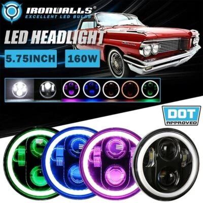 4X Faros LED de 5,75" pulgadas anillo alto/bajo RGB bluetooth para Pontiac Catalina 58-76 Foto 1 de 4