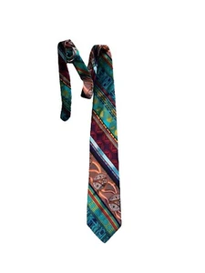 Vintage 90s COOGI Australia Necktie 100% Silk USA Vibrant Retro Sweater Pattern - Picture 1 of 6