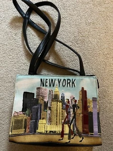 Vtg Frankie & Johnnie Handbag Purse Pocketbook "New York " Skyline - Picture 1 of 6