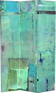 6 Ft. Tall Double Sided Burgundy Canvas Room Divider, Purple,Pink - Picture 1 of 7