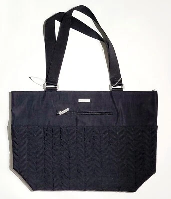 baggallini Womens Black Quilted Travel TOTE  Nylon Duffle Shoulder BAG Pockets  - Image 1 of 4