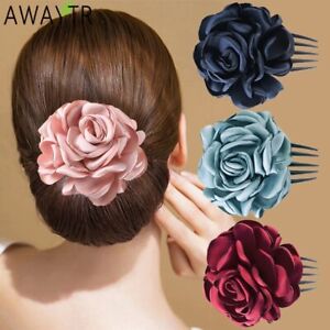 Cloth Rose Flower Hairpin Hair Comb Bridal Hair Clip Wedding Hair Accessories
