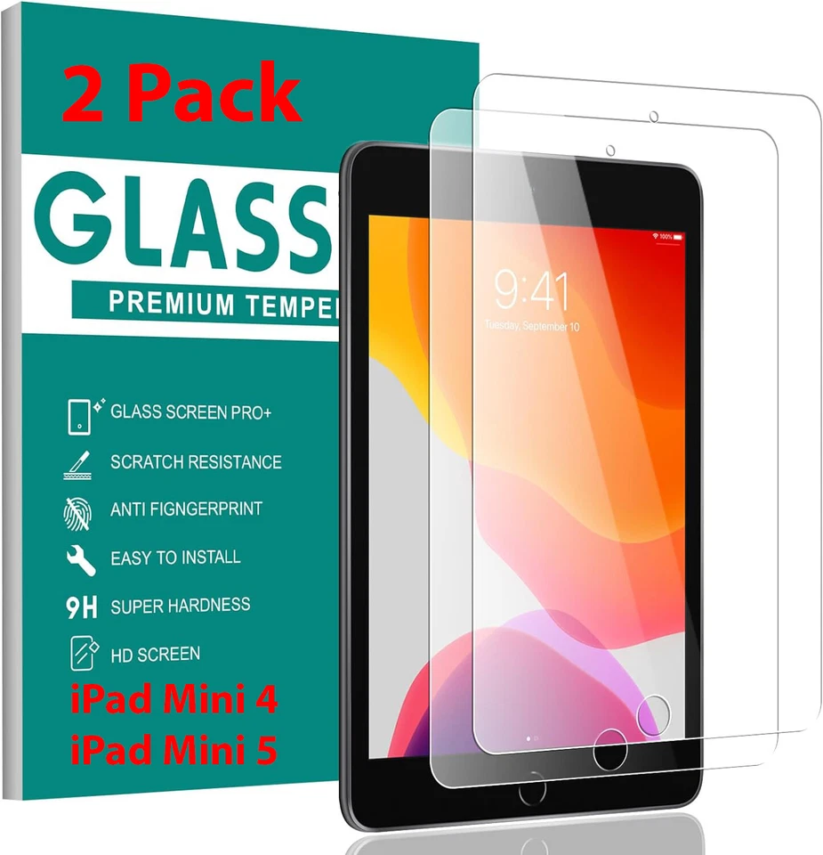 2 Pack Tempered Glass Screen Protector For iPad Mini 4 5 6 4th / 5th Gen 6th Gen - Image 1 of 1