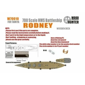 Hunter W70010 1/700 Wood Deck HMS BATTLESHIP RODNEY FOR TAMIYA 77502 - Picture 1 of 3