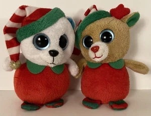 Ty Mini Baby Beanies MERRY & ICECAPS 4" 2012 Plush Christmas Ornament Lot of 2  - Bild 1 von 10