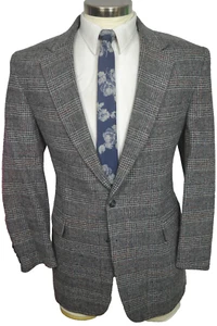 Oakton Ltd. Mens Gray GLEN PLAID Classic Fit Sport Coat Blazer Jacket SIZE 44R - Picture 1 of 7