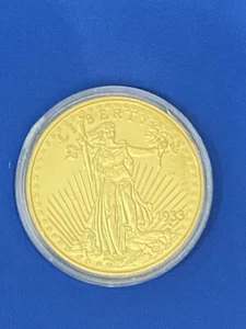 1933 SAINT GUADENS $20 DOUBLE EAGLE LAYERED IN 24 KARAT GOLD ARCHIVAL COPY - Picture 1 of 4