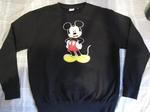 Size 14 Disney Mickey Mouse Black Jersey Jumper Sweater Sweatshirt Teen / Ladies - Picture 1 of 6