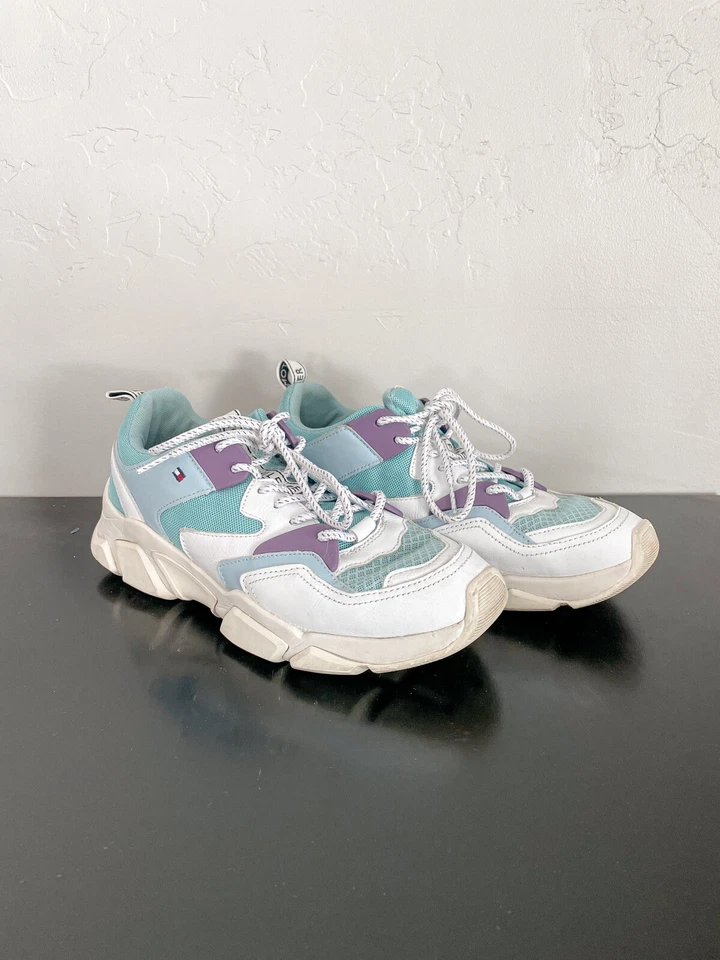 Tommy Hilfiger Diseñador Aqua Haze Entrenador Grueso Mujer 9.5 Foto 1 de 4