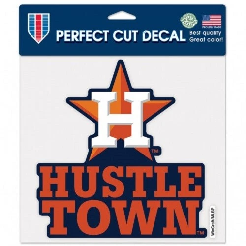 MLB Houston Astros Wincraft 8" x 8" Hustle Town Re-Usable Peel-Off Decal NEW! - Image 1 of 1