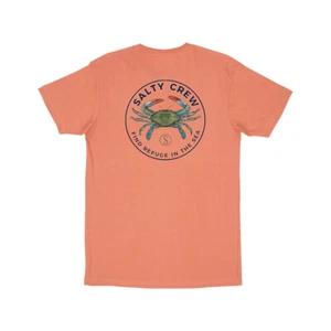 Salty Crew "Blue Crabber" Short Sleeve Tee (Coral) T-Shirt - Picture 1 of 1