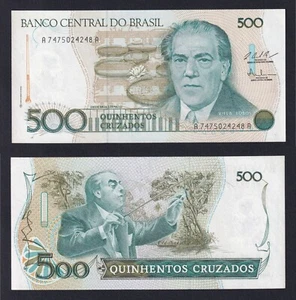 Billete Brasil 500 Cruzados 1987 P.-212c FDS/UNC - Imagen 1 de 1