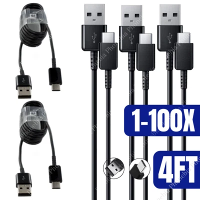1-100X Bulk Lot USB Type C Fast Charger Cable For Samsung Android Charging Cord - Image 1 of 4