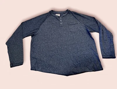 Hudson & Barrow Talla 2X Manga Larga Mezcla de Algodón Tejido Henley Gris Foto 1 de 3
