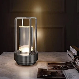 Cordless Table Lamp, Lumisom Crystal Lantern Klarako Black  - Picture 1 of 7