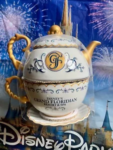 2022 Disney Parks Grand Floridian Resort Teapot Teacup Set Ceramic New - Picture 1 of 3