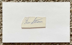 Ben Steiner signed thick cut - Red Sox Tigers debut 1945