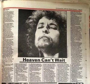 BOB DYLAN San francisco concert review 1979 UK ARTICLE / clipping - Imagen 1 de 1