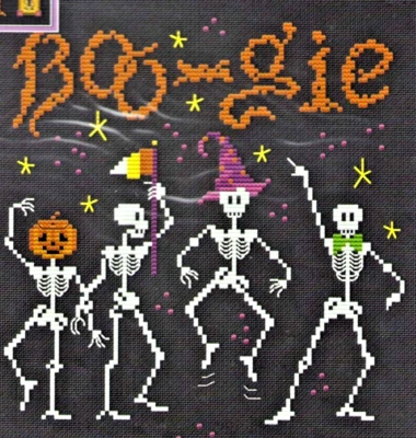 Cross Stitch Haunted Halloween Ghosts Treats Skeletons Pumpkins Holidays RARE! - Image 1 of 3