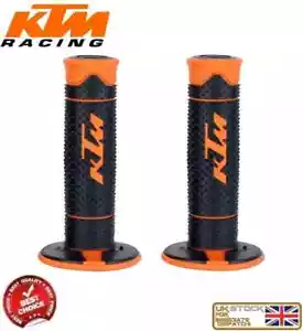 KTM handle bar Motocross rubber Grips Orange Black SX SXF EXC Motorcycle - Picture 1 of 2