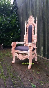 Lion King Gothic THRONE CHAIR for wedding seat tall chair ~ Raw look - Picture 1 of 12