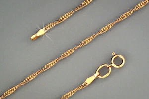 925 ECHT SILBER, GOLD pl. ** Singapur Armband Armkette gedreht vergoldet 17-18cm - Picture 1 of 4