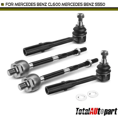 4x extremos de barra de amarre para Mercedes-Benz CL550 CL600 S400 S600 S65 AMG interior y exterior Foto 1 de 4