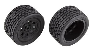 TEAM ASSOCIATED SR10 DIRT OVAL STREET STOCK REAR TIRES + WHEELS rims 71195 - Picture 1 of 1