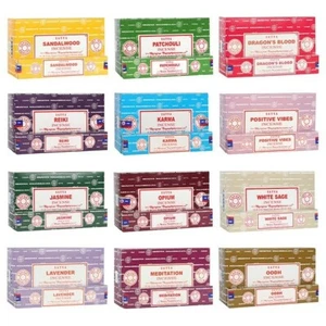 Original Satya Genuine Nag Champa Incense Sticks Joss FULL BOX (12 x 15g Packs) - Picture 1 of 34
