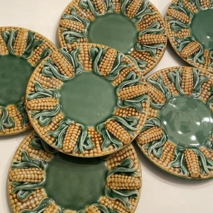 Vintage Bordallo Pinheiro kleiner Mais Teller 6" TOP selten eingestellt Posten von 6 - Bild 1 von 6