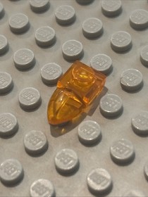 10x LEGO &reg; 6514064 - 49668 - plate, modified 1 x 1 with tooth transparent orange