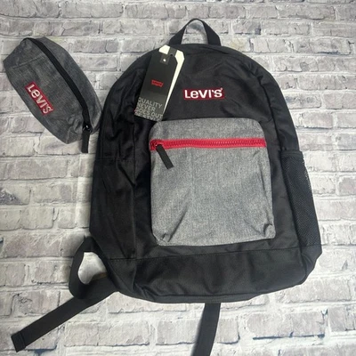 Mochila Escolar Levi's Boys Logotipo Caja Niños TALLA ÚNICA (Negro/Gris) Nueva con Etiquetas Foto 1 de 4