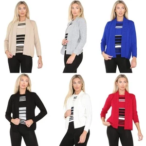 Women's Ladies Twin Set Striped Short Sleeve Crew Neck Knitted Cardigan Jumpers - Picture 1 of 30