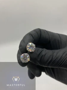 Moissanit Ohrstecker 925 Sterling Silber VVS+ 0,5ct.-5ct,5mm-11mm gra Zert - Bild 1 von 4